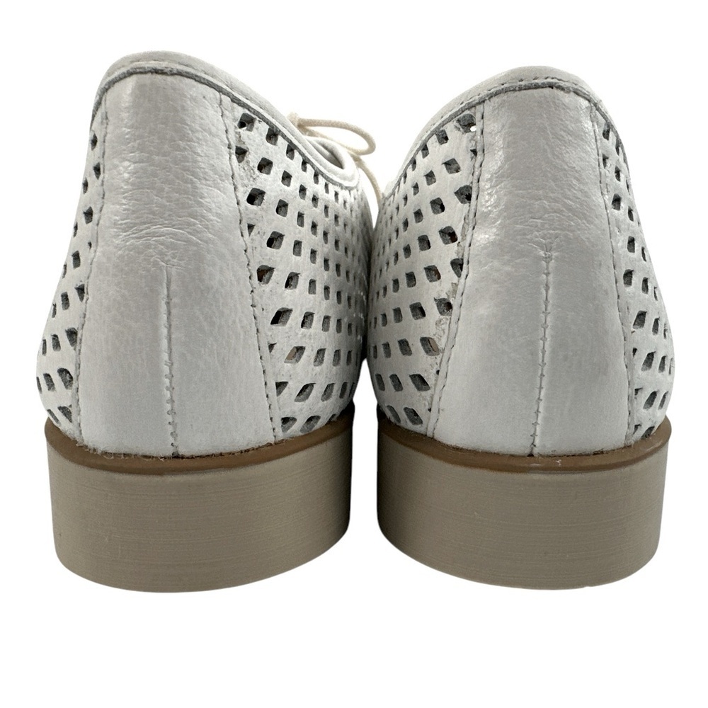 Chelsea Crew Black Label Women's Woody Leather Oxford Loafers Laser-cut White - Picture 3 of 8